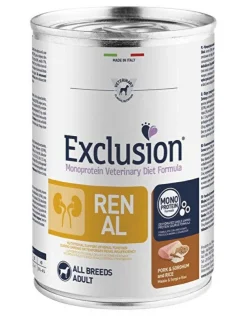 Exclusion Monoprotein Veterinary Diet Formula Renal Umido Sorgo/Suino/Riso Cani Lattina 400g