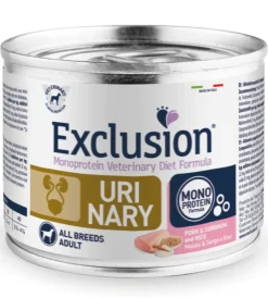 Exclusion Monoprotein Veterinary Diet Formula Urinary Cibo Umido Sorgo/Suino/Riso Per Cani Lattina 200g