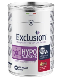 Exclusion Veterinary Diet Formula Per Cani Hypoallergenic Capra E Patate Lattina 400gr