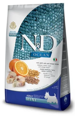 Farmina Natural & Delicious Ocean Adult Mini Con Merluzzo Farro Avena E Arancia Per Cani Adulti 800g
