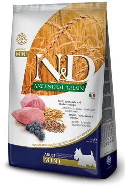 Farmina N&D Ancestral Grain Agnello E Mirtillo Cani Adulti Taglia Mini Sacco 7kg