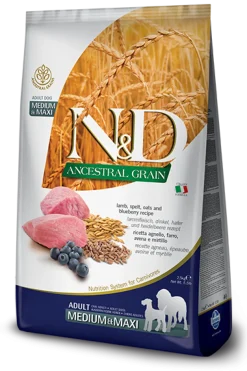 Farmina N&D Ancestral Grain Agnello E Mirtillo Cani Adulti Taglia Media E Grande Sacco 12kg