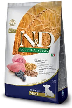 Farmina N&D Ancestral Grain Agnello E Mirtillo Cani Cuccioli Taglia Mini Sacco 2,5kg
