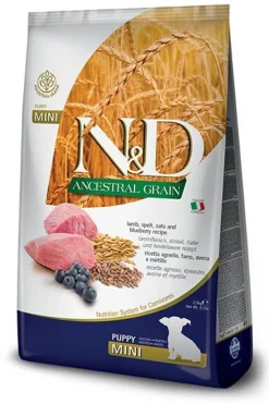 Farmina N&D Ancestral Grain Agnello E Mirtillo Cani Cuccioli Taglia Mini Sacco 800g