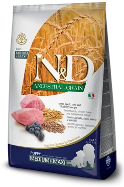 Farmina N&D Ancestral Grain Agnello E Mirtillo Cani Cuccioli Taglia Media E Grande Sacco 2,5kg