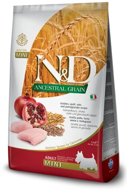 Farmina N&D Ancestral Grain Pollo E Melograno Cani Adulti Taglia Mini Sacco 800g