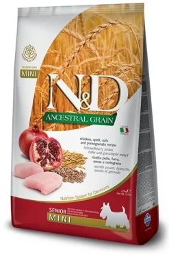 Farmina N&D Ancestral Grain Pollo E Melograno Cani Senior Taglia Mini Sacco 2,5kg