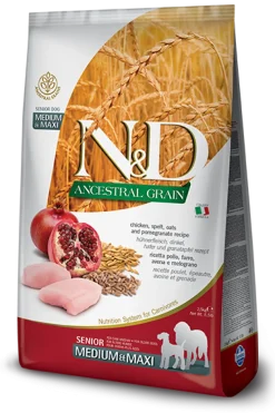 Farmina N&D Ancestral Grain Pollo E Melograno Cani Senior Taglia Media E Grande Sacco 12kg