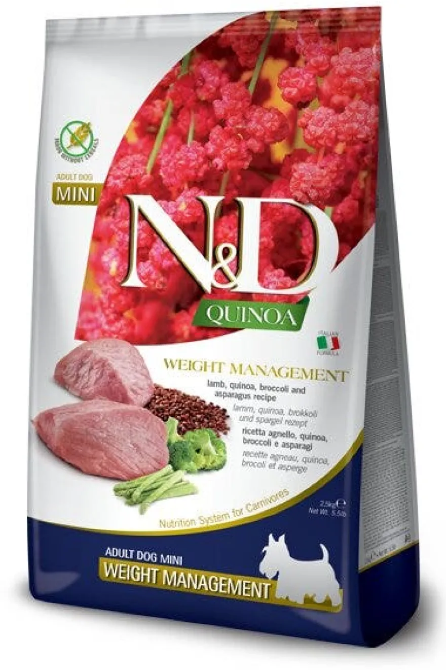 Farmina N&D Dog Mini Quinoa Weight Management Lamb Per Cani Adulti 800g