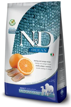 Farmina N&D Ocean Aringa E Arancia Cani Adulti Taglia Media E Grande Sacco 12kg