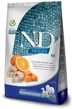 Farmina N&D Ocean Merluzzo E Zucca Cani Adulti Taglia Media E Grande Sacco 2,5kg