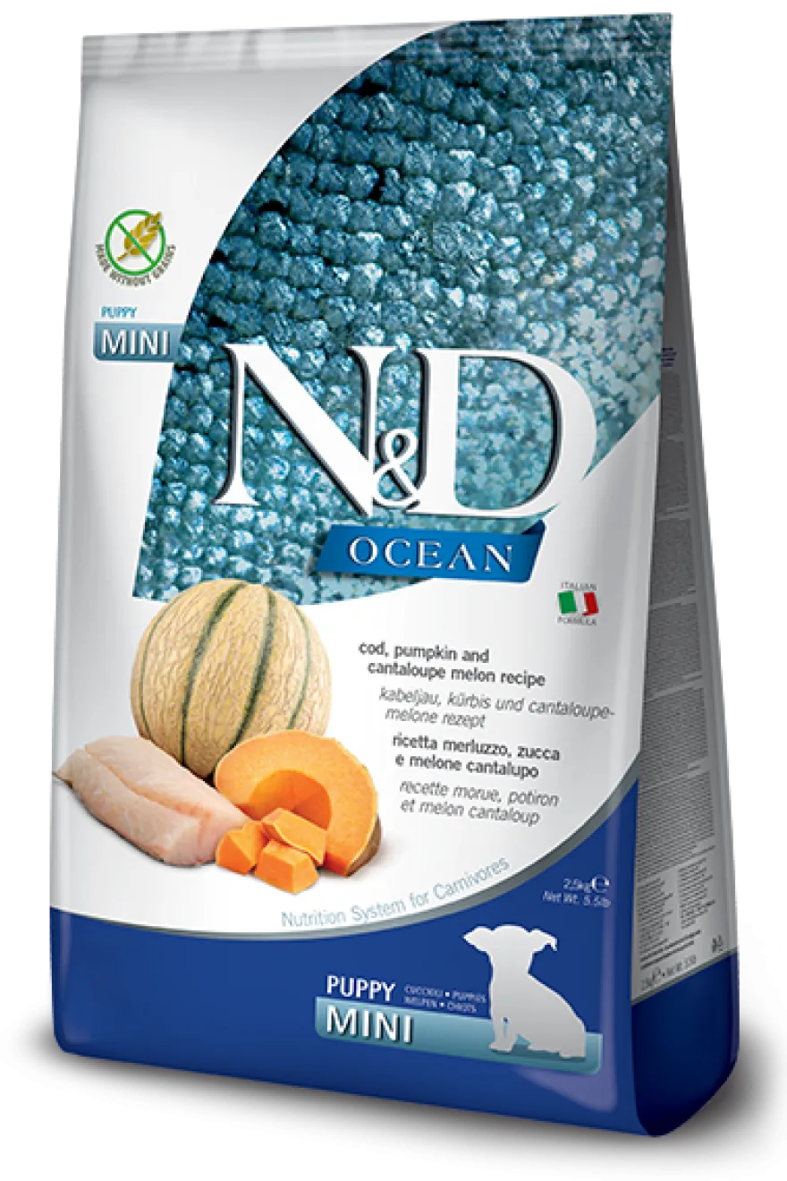 Farmina N&D Ocean Merluzzo E Zucca Cani Cuccioli Taglia Mini Sacco 7kg
