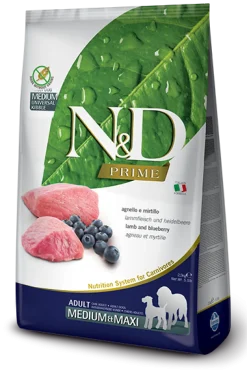 Farmina N&D Prime Agnello E Mirtillo Cani Adulti Taglia Media E Grande Sacco 12kg