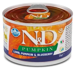 Farmina N&D Pumpkin Mini Agnello Zucca E Mirtillo Cibo Umido Per Cani Adulti Lattina 140g