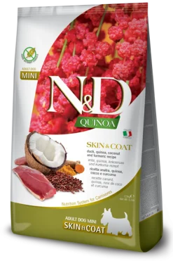 Farmina N&D Quinoa Dog Skin&Coat Anatra Cocco E Curcuma Per Cani Adulti Taglia Mini Sacco 2,5kg