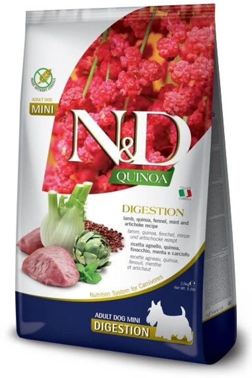 Farmina N&D Quinoa E Agnello Digestion Cani Taglia Mini Sacco 2,5Kg