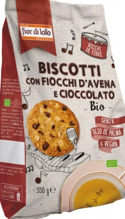 Fior Di Loto Biscotti Con Fiocchi Di Avena E Cioccolato 350g