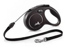 Flexi New Classic In Corda Guinzaglio Per Cani Colore Nero Taglia M 5m