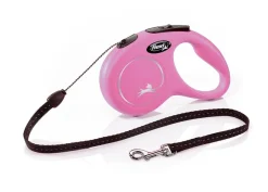 Flexi New Classic In Corda Guinzaglio Per Cani Colore Rosa Taglia S 5m