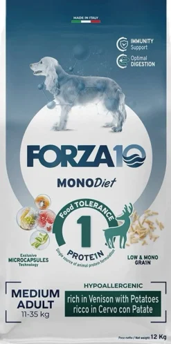 Forza10 Medium Diet Crocchette Al Cervo Con Patate Cani Adulti Taglia Media Sacco 12kg