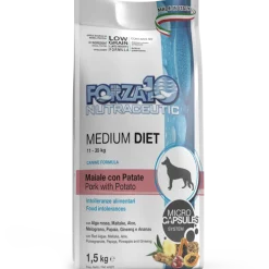 Forza10 Medium Diet Crocchette Al Maiale Con Patate Cani Adulti Taglia Media Sacco 1,5kg