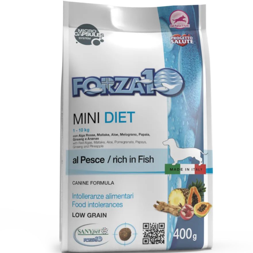 Forza10 Mini Diet Crocchette Al Pesce Cani Adulti Taglia Piccola Sacco 400g