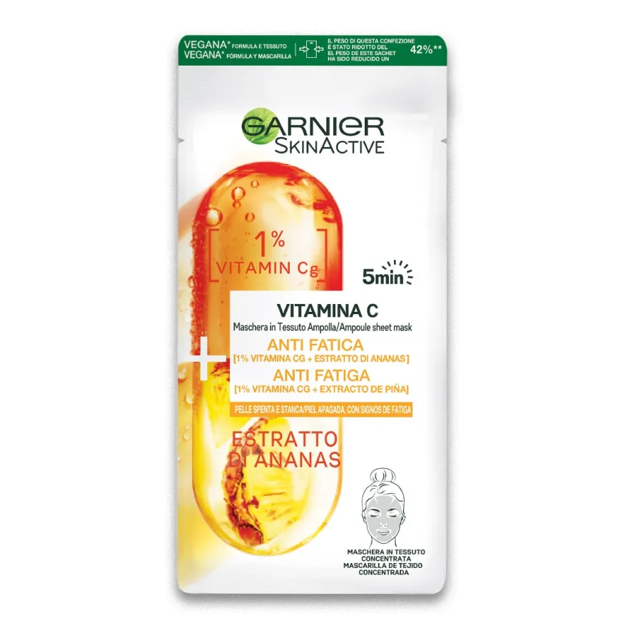 Garnier Maschera In Tessuto Ampolla Illuminante Estratto Ananas /Vitamina C1 Pezzo