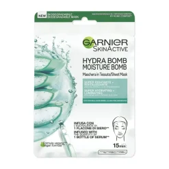 Garnier Maschera In Tessuto Hydra Bomb Con Acido Ialuronico E Aloe Vera Biologica 28g