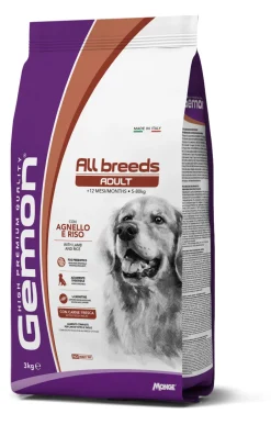 Gemon All Breeds Adult Con Agnello E Riso Cibo Secco Cani Adulti Sacco 3kg