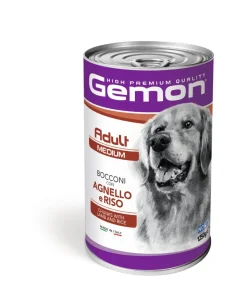 Gemon Bocconi Agnello E Riso Cibo Umido Cani Adulti Taglia Media Barattolo 1,25 Kg