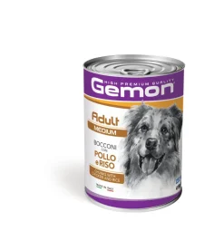 Gemon Bocconi Pollo E Riso Cibo Umido Cani Adulti Taglia Media Barattolo 415 g