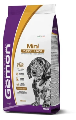 Gemon Mini Puppy and Junior Con Pollo E Riso Cibo Secco Cani Cuccioli Taglia Mini Sacco 3kg