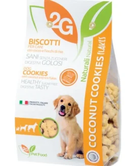 2G Pet Food Coconut Cookies Flakes Biscotti Al Cocco Per Cani Sacco 350g