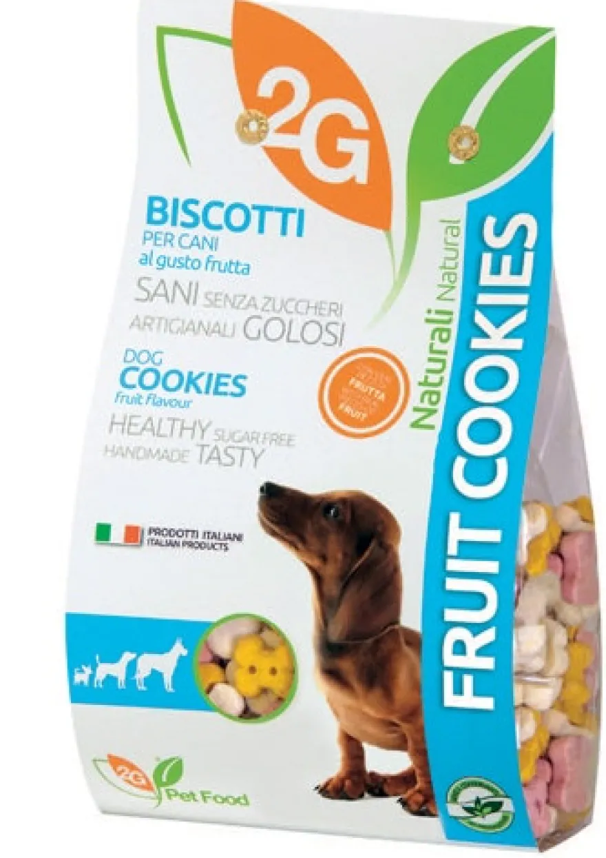 2G Pet Food Fruit Cookies Biscotti Alla Frutta Per Cani Sacco 350g