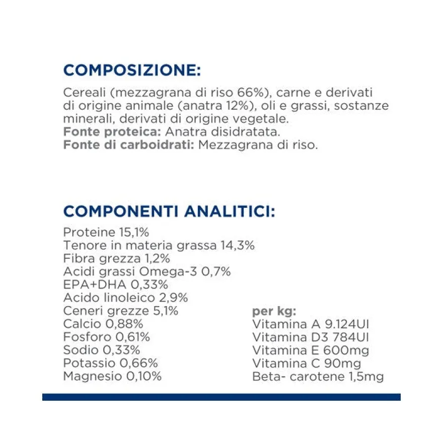 Hill's Prescription Diet D/D Crocchette Di Anatra E Riso Per Cani Sacco 12kg
