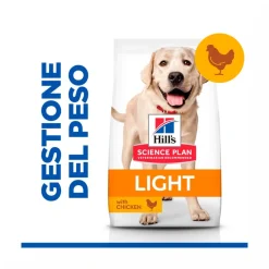 Hill's Science Plan Light Adult Crocchette Con Pollo Per Cani Taglia Large Sacco 14 Kg