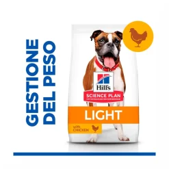 Hill's Science Plan Light Adult Crocchette Con Pollo Per Cani Taglia Media Sacco 14 Kg