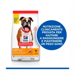 Hill's Science Plan Light Adult Crocchette Con Pollo Per Cani Taglia Media Sacco 14 Kg