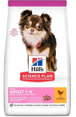 Hill's Science Plan Light Small & Mini Adult Con Pollo Cibo Secco Per Cani 1,5kg