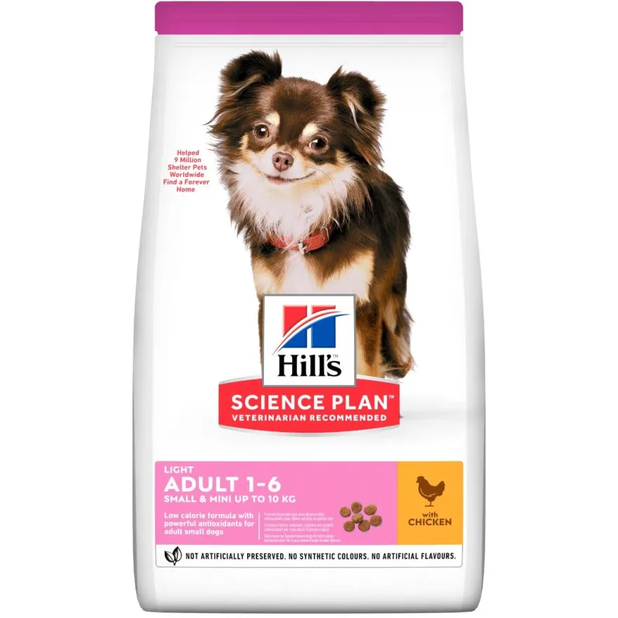 Hill's Science Plan Light Small & Mini Adult Crocchette Con Pollo Per Cani Sacco 6 Kg