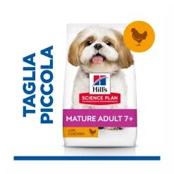 Hill's Science Plan Mature Adult 7+ Crocchette con Pollo per Cani Taglia Piccola Sacco 6 Kg