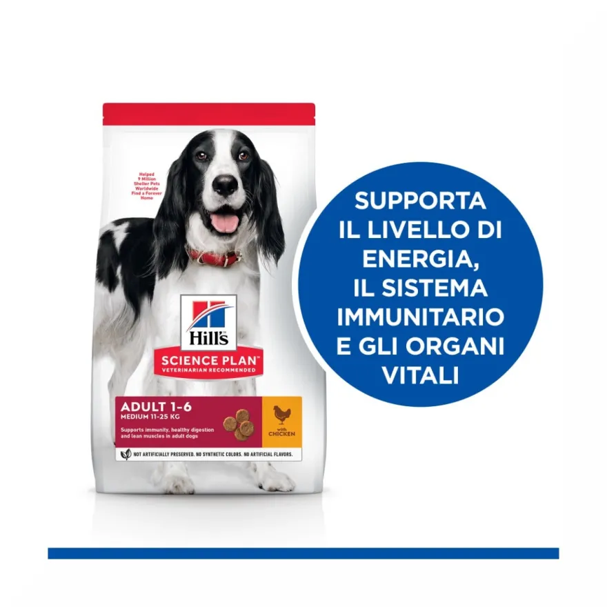 Hill's Science Plan Medium Adult Crocchette con Pollo Per Cani Sacco 14 Kg