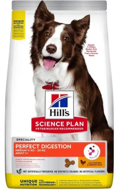 Hill's Science Plan Perfect Digestion Medium 11 Kg - 25 Kg Adult 1+ Chicken & Brown Rice 12kg