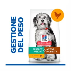 Hill's Science Plan Perfect Weight & Active Mobility Adult Crocchette Con Pollo Per Cani Taglia Media Sacco 12 Kg