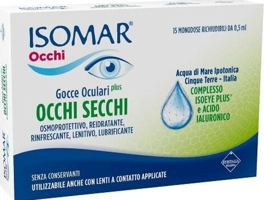 Isomar Occhi Secchi Plus Gocce Oculari Acido Ialuronico 0,20% 15 Flaconcini