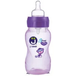 J Bimbi B Free Me Viola Biberon Polipropilene Tettarella Silicone 260ml 0 Mesi+