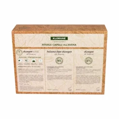 Klorane Cofanetto Rituale Capelli Normali All'Avena Shampoo 100ml + Balsamo 50ml + Shampoo Solido 80g