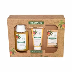 Klorane Cofanetto Rituale Capelli Secchi al Mango Shampoo 100ml + Balsamo 50ml + Shampoo Solido 80g