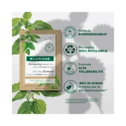 Klorane Shampoo Maschera Lavante 2 In1 Polvere Ortica E Argilla Bio Cuoio Capelluto Grasso 8X3g