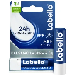 Labello Active for Men Burrocacao Labbra Idratante E Protettivo Con Spf15 Con Burro Di Karité 4,8g